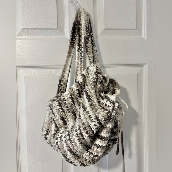 **FREE WHEN ADDED TO BUNDLE** Handmade Crochet Draw String Backpack - Picture 1 of 3